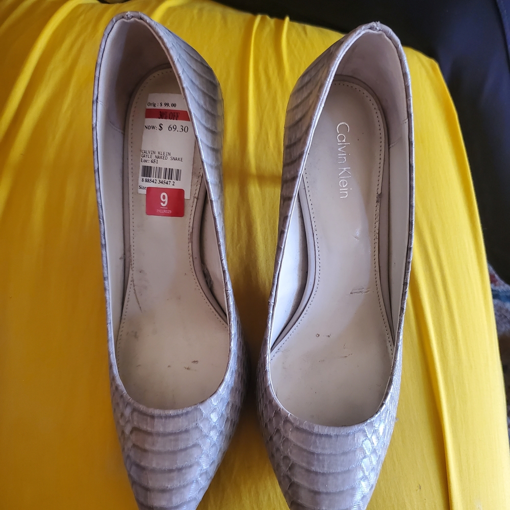 Calvin Klein Gray Heels Timeless Elegance